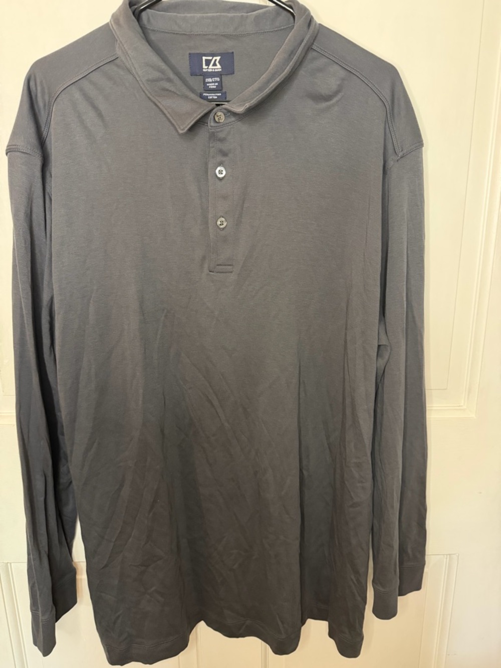 Cutter and Buck Long Sleeve Polo Shirt - Gray